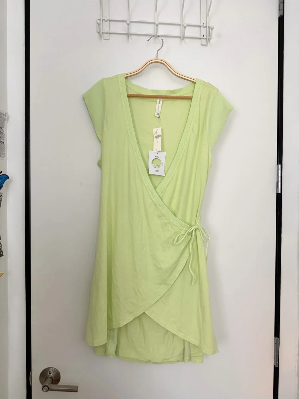 Free People Lime Green Wrap Mini Dress
